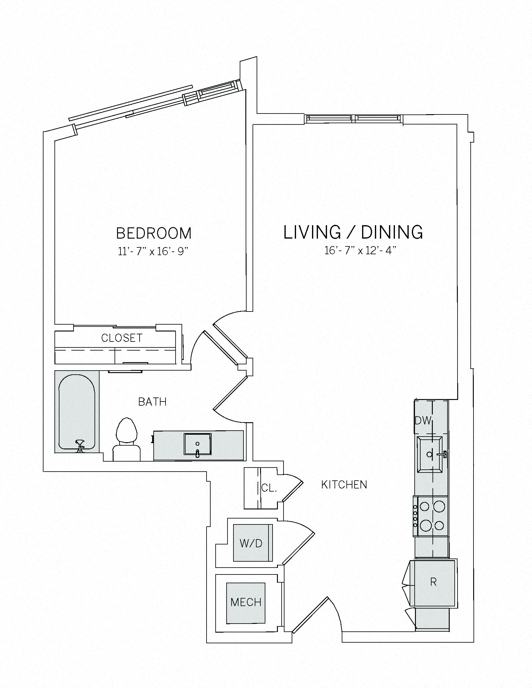 A05 Floorplan at AVE Tampa Riverwalk, Tampa, FL, 33602
